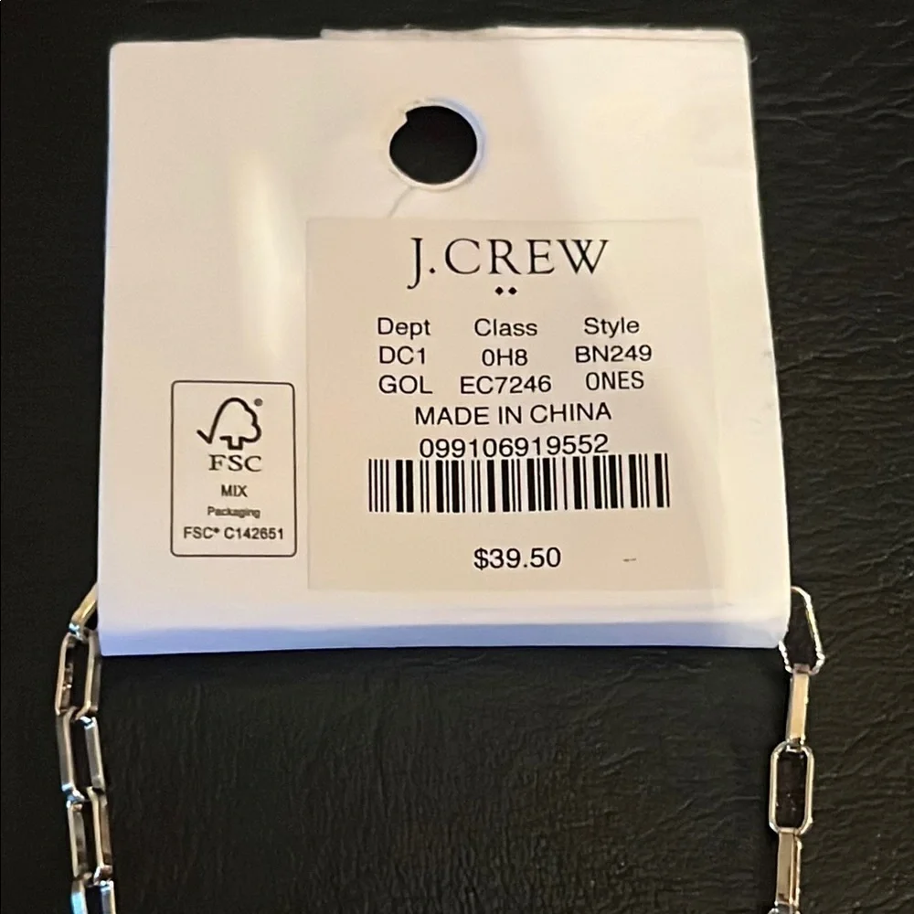 J. Crew Gold Necklace with Heart Lock pendant